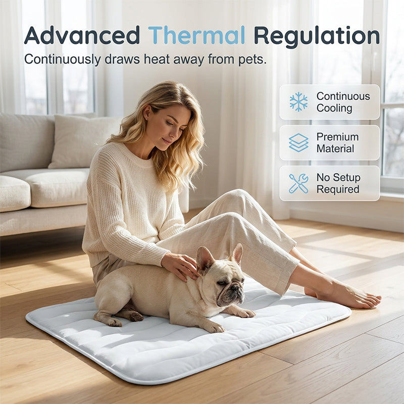 ❄️Summer Blowout! ❄️40% OFF 🧊PawDew™ for Dogs &amp; Cats – Vet-Approved Ice-Silk Cooling Pad ❄️ | Q-MAX >0.4 | Washable 🧼, Non-Slip 🛟 | Perfect for Large Breeds &amp; UK Summers ☀️🇬🇧