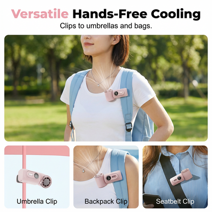 🏖️ 3000mAh USB Clip Fan – 360° Rotatable, Ultra-Portable🌬️| For Travel ✈️ Office 💼Kids 👶 | Clips Anywhere!