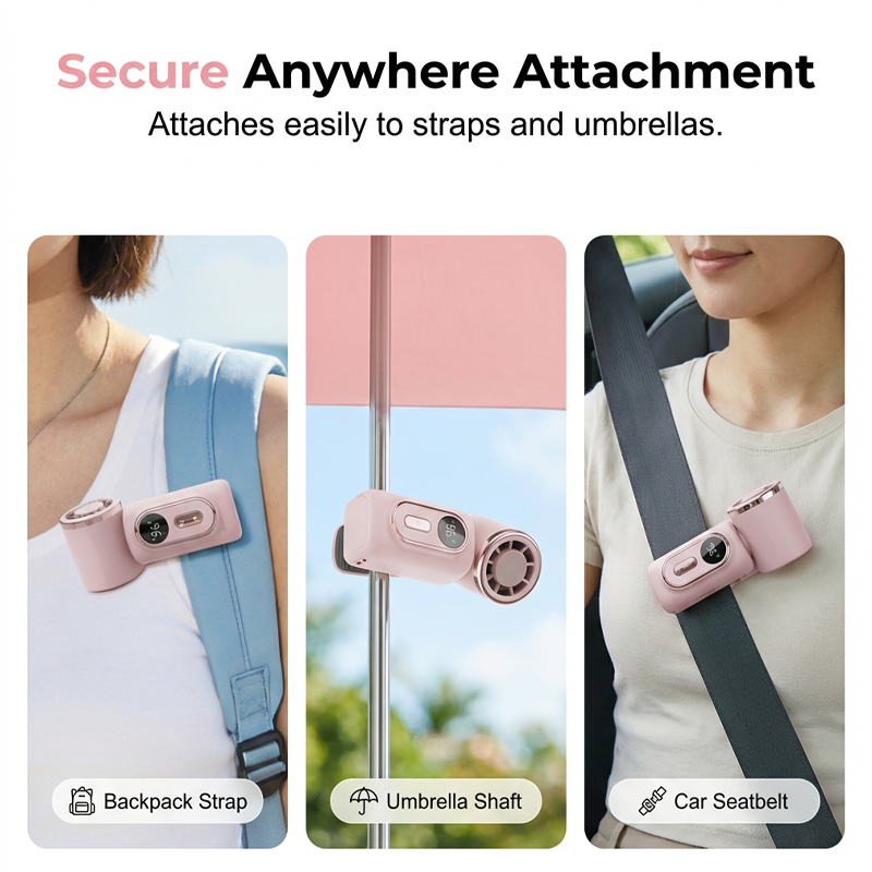 🏖️ 3000mAh USB Clip Fan – 360° Rotatable, Ultra-Portable🌬️| For Travel ✈️ Office 💼Kids 👶 | Clips Anywhere!