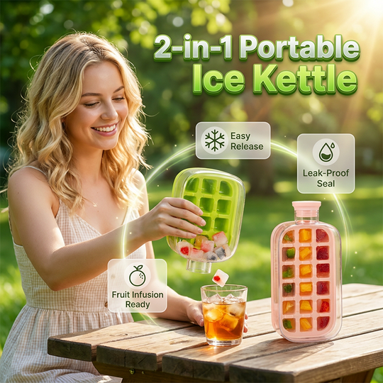 2-in-1 Ice Cube Maker Water Bottle Built-In Ice Tray, Food-Grade Silicone, Bpa-Free. Make Ice &amp; Store Water In One Bottle – Ideal For Gym, Office &amp; Travel! ‍♂