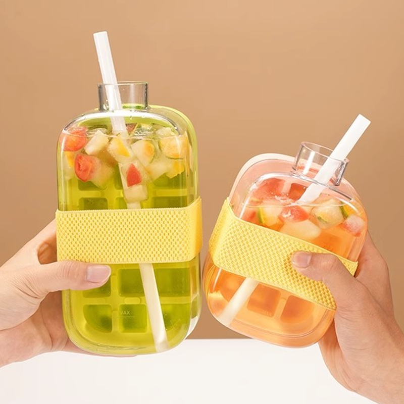 2-in-1 Ice Cube Maker Water Bottle Built-In Ice Tray, Food-Grade Silicone, Bpa-Free. Make Ice &amp; Store Water In One Bottle – Ideal For Gym, Office &amp; Travel! ‍♂