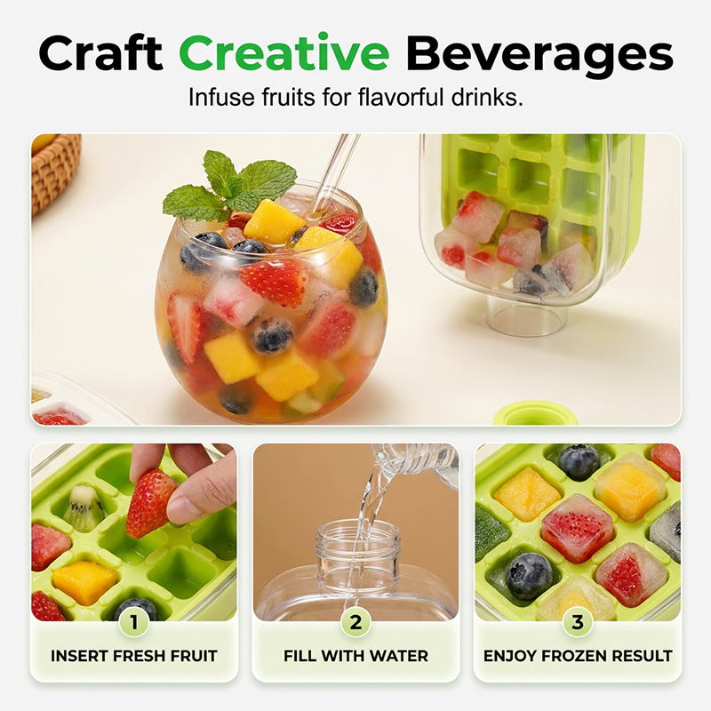 2-in-1 Ice Cube Maker Water Bottle Built-In Ice Tray, Food-Grade Silicone, Bpa-Free. Make Ice &amp; Store Water In One Bottle – Ideal For Gym, Office &amp; Travel! ‍♂