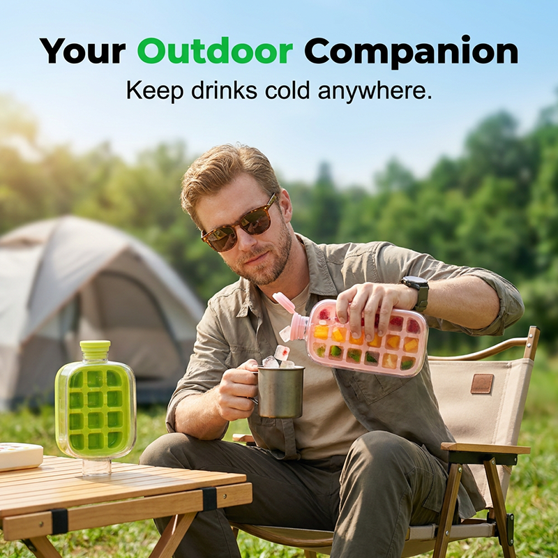 2-in-1 Ice Cube Maker Water Bottle Built-In Ice Tray, Food-Grade Silicone, Bpa-Free. Make Ice &amp; Store Water In One Bottle – Ideal For Gym, Office &amp; Travel! ‍♂
