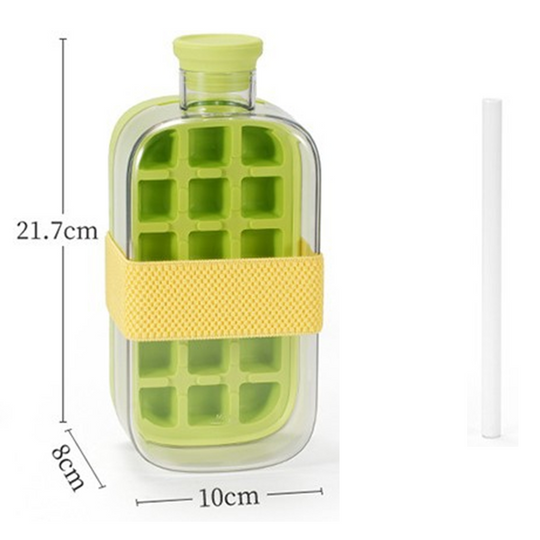 2-in-1 Ice Cube Maker Water Bottle Built-In Ice Tray, Food-Grade Silicone, Bpa-Free. Make Ice &amp; Store Water In One Bottle – Ideal For Gym, Office &amp; Travel! ‍♂