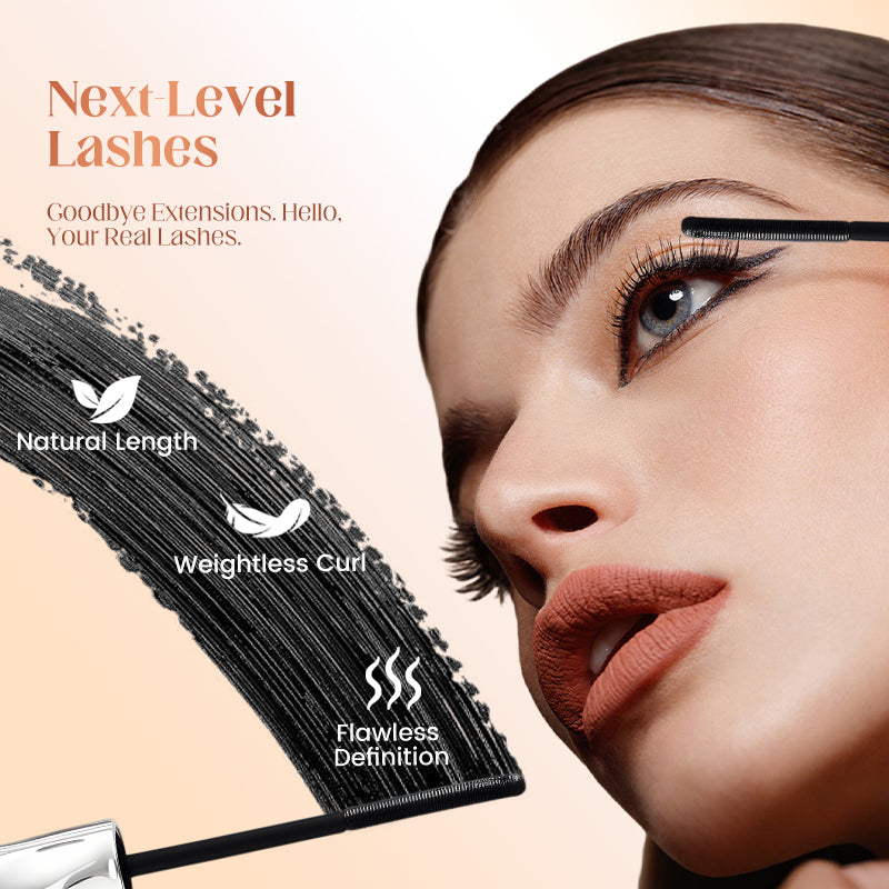 💄 BUY 1 GET 1 FREE! ✨ Waterproof Fiber Mascara - Intense Length &amp; Curl with Enriched Fibers for Clump-Free Volume All Day 🌟👁️