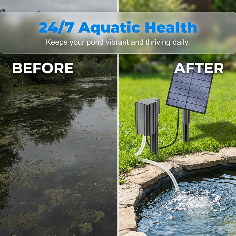 🥳2026 HOT SALE🥳💞50K+ SOLD!☀️🐟 50% OFF! Solar Pond Aerator – Sun‑powered, no wiring. Boosts oxygen for fish & plants. Clean water, happy pond! 🌿✨