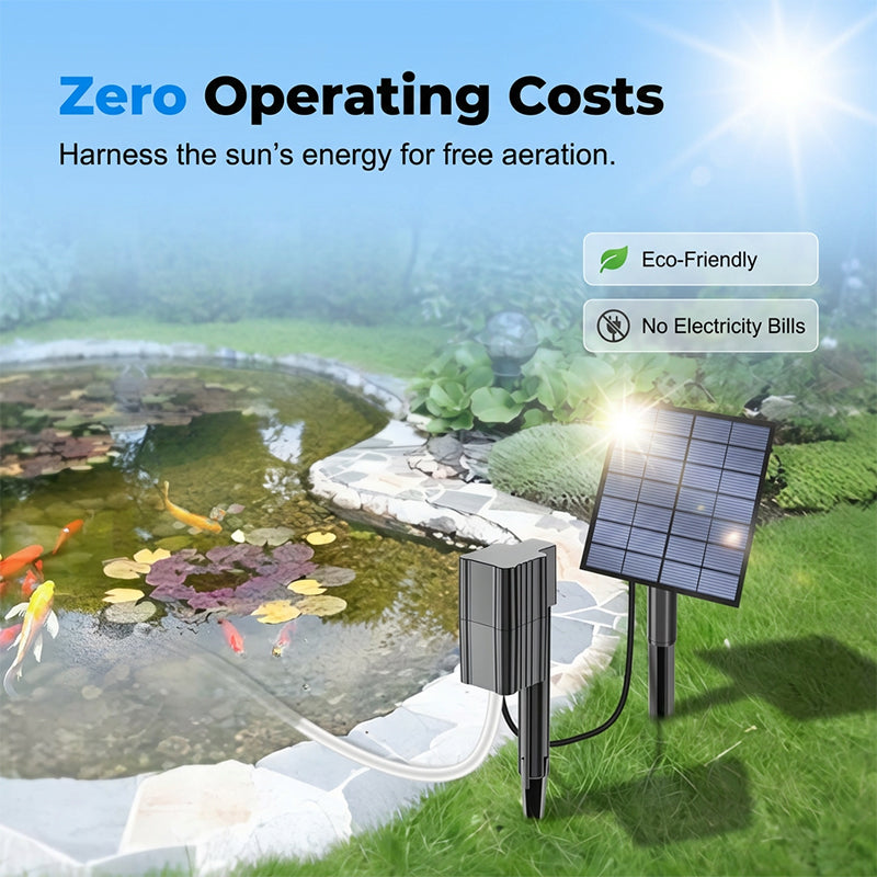 🥳2026 HOT SALE🥳💞50K+ SOLD!☀️🐟 50% OFF! Solar Pond Aerator – Sun‑powered, no wiring. Boosts oxygen for fish & plants. Clean water, happy pond! 🌿✨