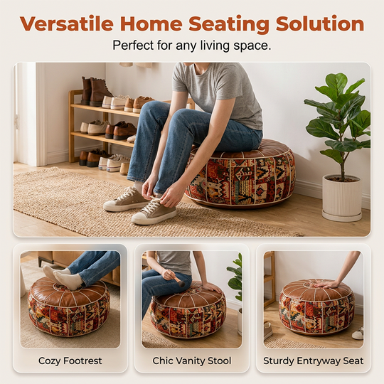 🎁2026 New Arrivals 🔥 50% OFF 🛋️ Multifunctional Storage Ottoman Pouf – Hidden Storage, Comfortable Seating &amp; Faux Leather Finish ✨