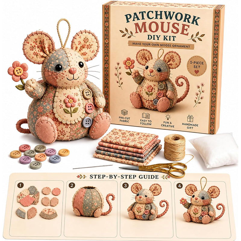 ⚽️🏆️World Cup Sale:40% OFF🎉70K+ SOLD! 🥳Handcrafted Vintage Mouse Plush Sewing Kit