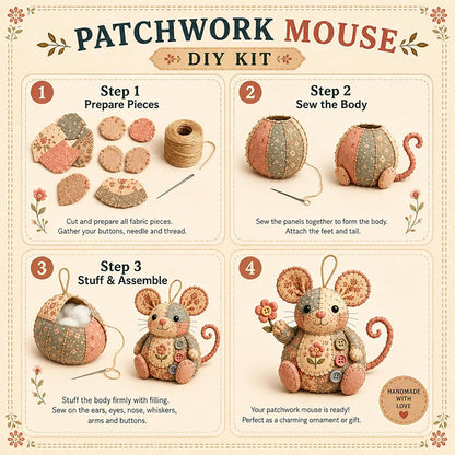 ⚽️🏆️World Cup Sale:40% OFF🎉70K+ SOLD! 🥳Handcrafted Vintage Mouse Plush Sewing Kit