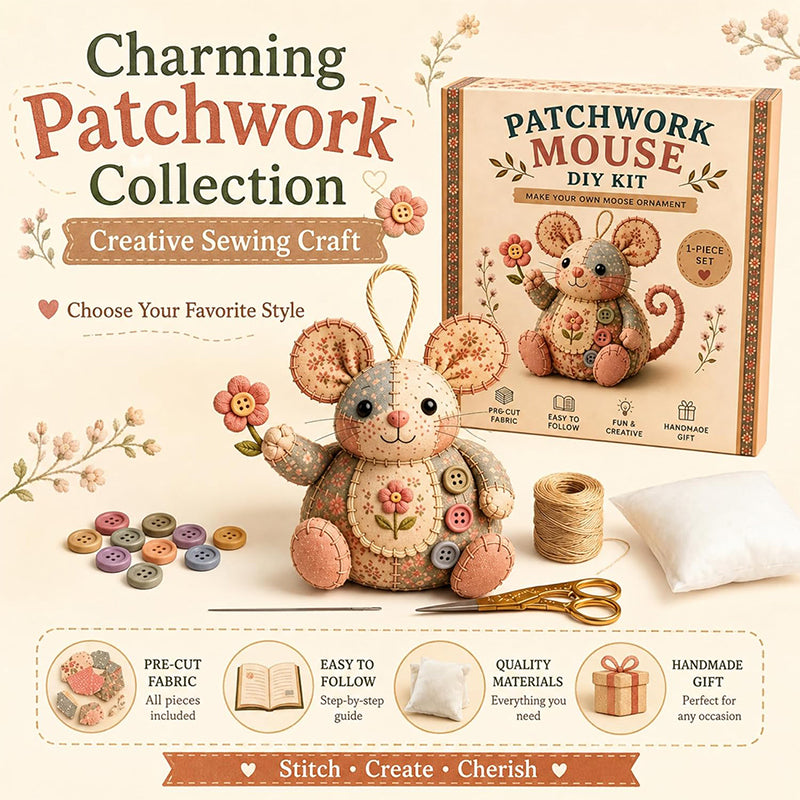 ⚽️🏆️World Cup Sale:40% OFF🎉70K+ SOLD! 🥳Handcrafted Vintage Mouse Plush Sewing Kit