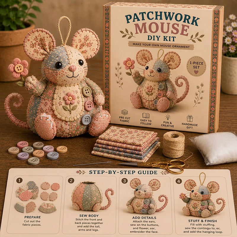 ⚽️🏆️World Cup Sale:40% OFF🎉70K+ SOLD! 🥳Handcrafted Vintage Mouse Plush Sewing Kit