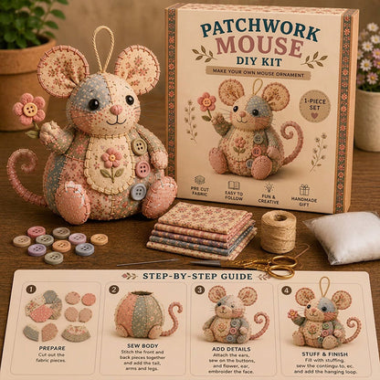 ⚽️🏆️World Cup Sale:40% OFF🎉70K+ SOLD! 🥳Handcrafted Vintage Mouse Plush Sewing Kit