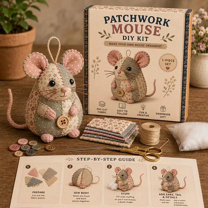 ⚽️🏆️World Cup Sale:40% OFF🎉70K+ SOLD! 🥳Handcrafted Vintage Mouse Plush Sewing Kit