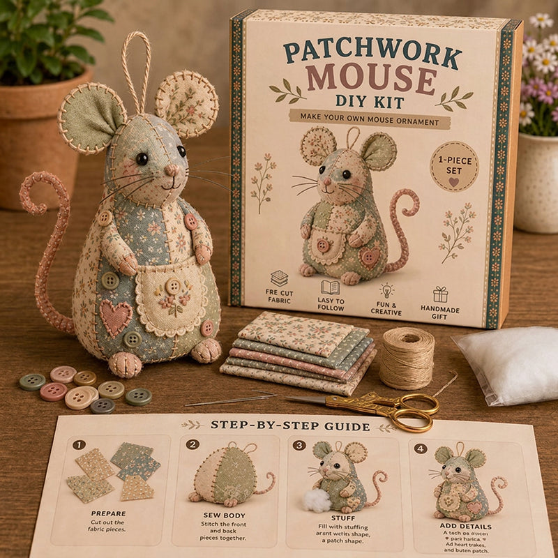 ⚽️🏆️World Cup Sale:40% OFF🎉70K+ SOLD! 🥳Handcrafted Vintage Mouse Plush Sewing Kit