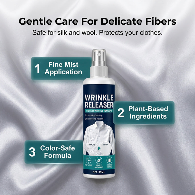 Instant wrinkle release – no iron, travel-ready, static-free &amp; fresh.