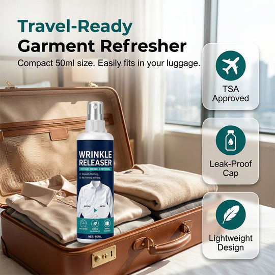 Instant wrinkle release – no iron, travel-ready, static-free &amp; fresh.