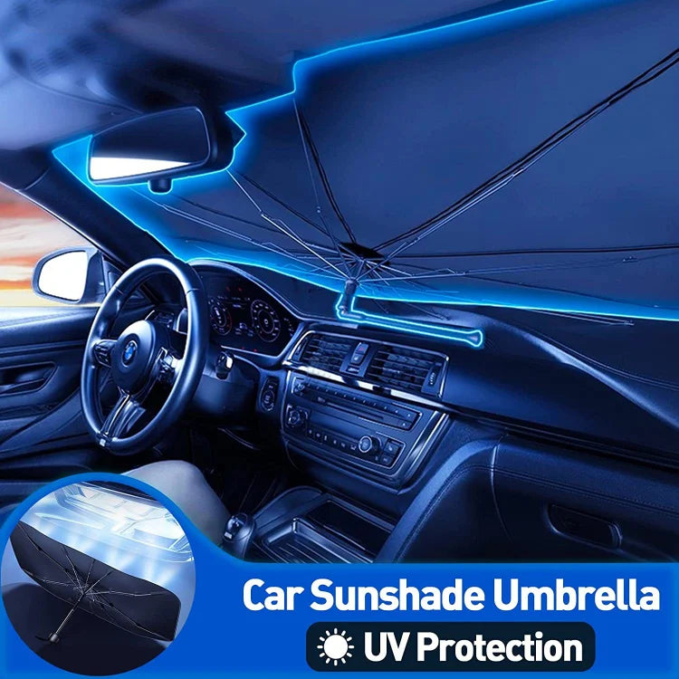 ☀️Car Sunshade – Effective Heat Insulation, UV Block & Easy Foldable Auto Windshield Protector