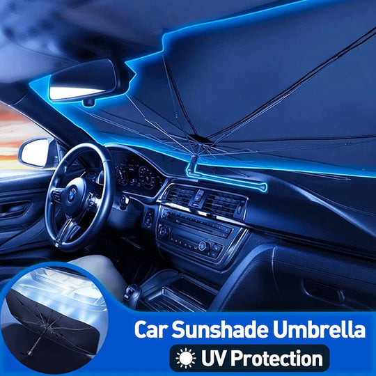☀️Car Sunshade – Effective Heat Insulation, UV Block &amp; Easy Foldable Auto Windshield Protector