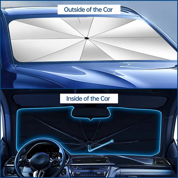 ☀️Car Sunshade – Effective Heat Insulation, UV Block & Easy Foldable Auto Windshield Protector