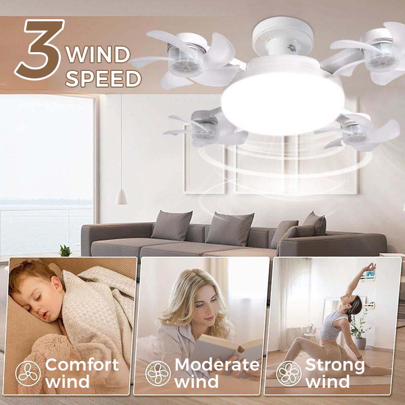🌀49% OFF NOW! 💡Foldable Socket Ceiling Fan Light with Remote, Energy-Saving Cooling &amp; Lighting for Bedroom &amp; Home