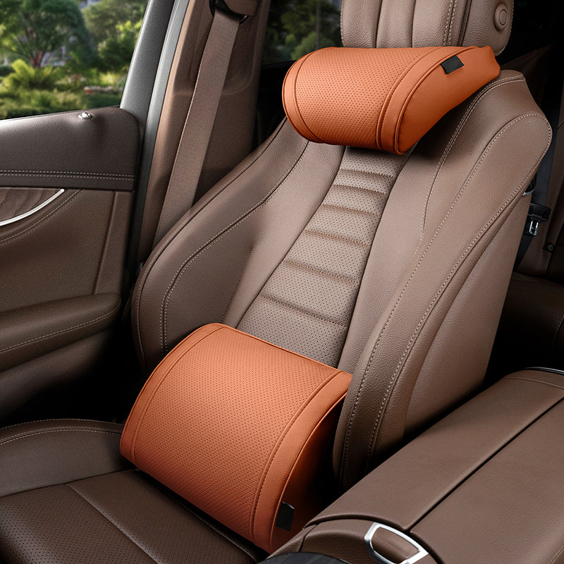 Ergonomic Headrest and Lumbar Support Set for Car Seats