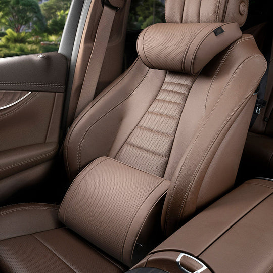 Ergonomic Headrest and Lumbar Support Set for Car Seats