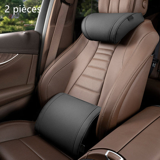 Ergonomic Headrest and Lumbar Support Set for Car Seats