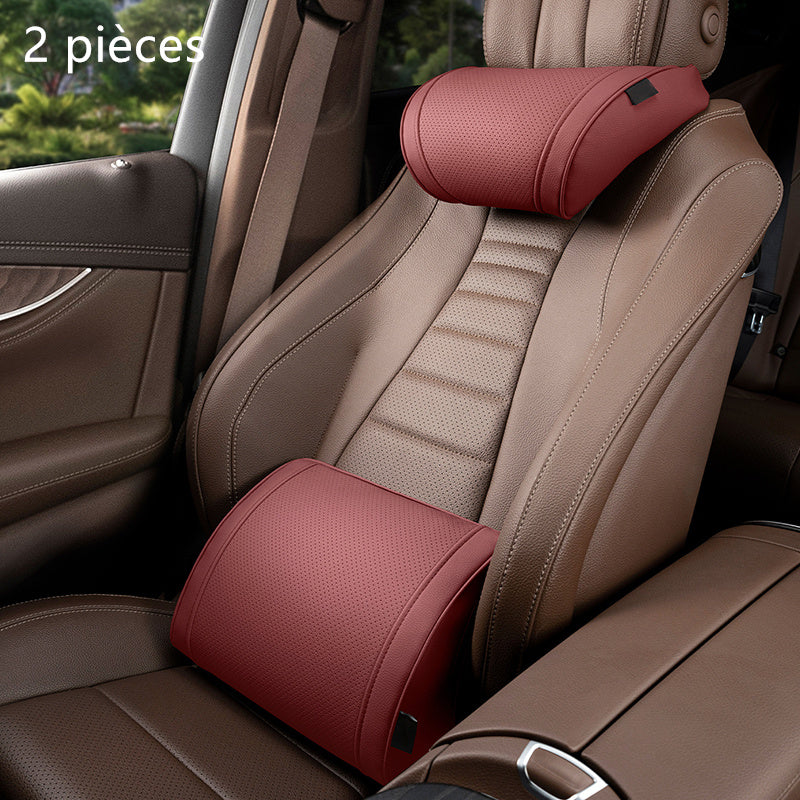 Ergonomic Headrest and Lumbar Support Set for Car Seats