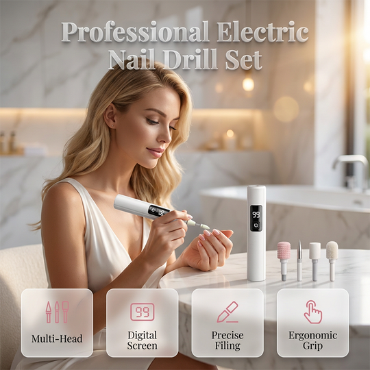 2026 HOT SALE😎50K+ SOLD!💕Professional Electric Nail Polisher – Smooths thick nails, 99-speed display. Multiple heads for shaping &amp; buffing. Salon at home!