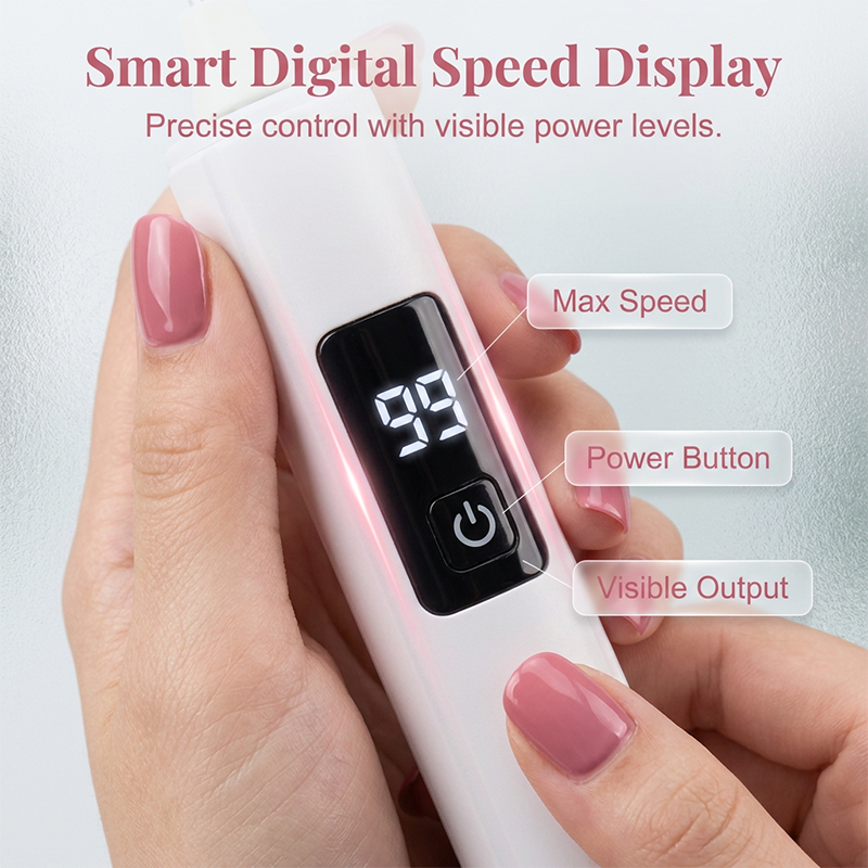 2026 HOT SALE😎50K+ SOLD!💕Professional Electric Nail Polisher – Smooths thick nails, 99-speed display. Multiple heads for shaping &amp; buffing. Salon at home!