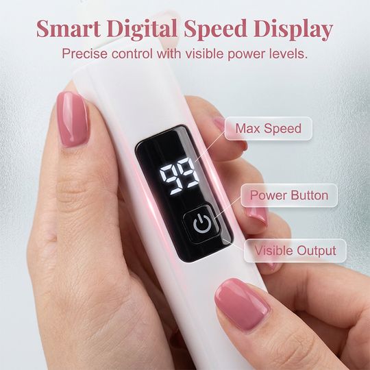 2026 HOT SALE😎50K+ SOLD!💕Professional Electric Nail Polisher – Smooths thick nails, 99-speed display. Multiple heads for shaping &amp; buffing. Salon at home!