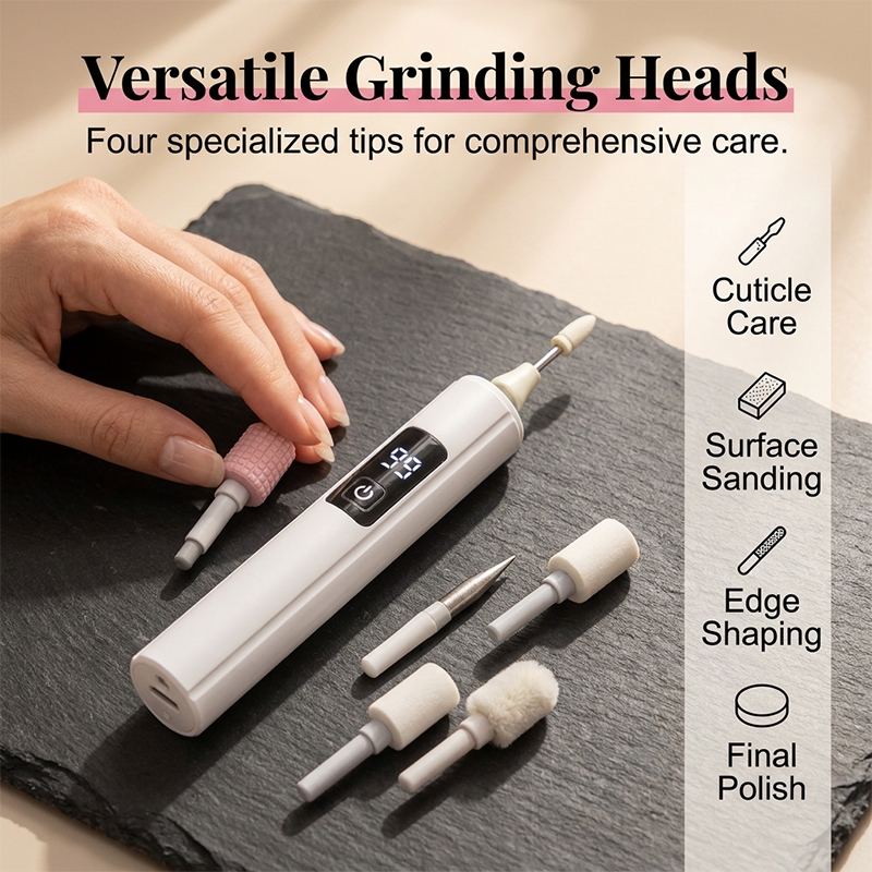 2026 HOT SALE😎50K+ SOLD!💕Professional Electric Nail Polisher – Smooths thick nails, 99-speed display. Multiple heads for shaping &amp; buffing. Salon at home!