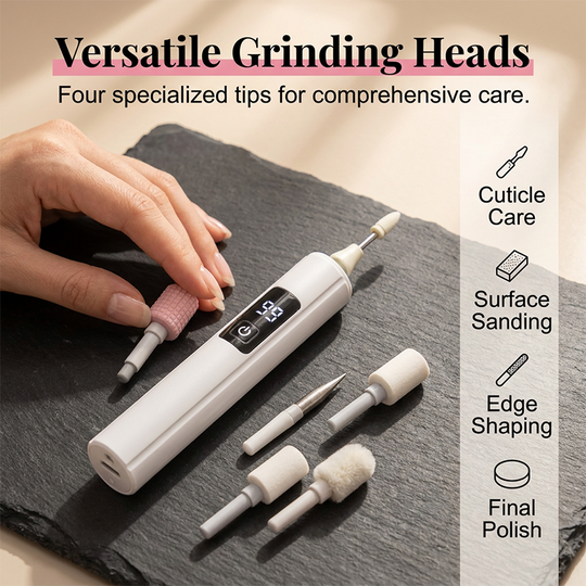 2026 HOT SALE😎50K+ SOLD!💕Professional Electric Nail Polisher – Smooths thick nails, 99-speed display. Multiple heads for shaping &amp; buffing. Salon at home!
