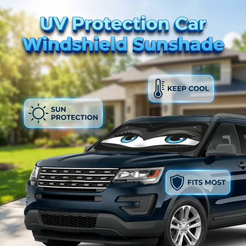 ⏳LIMITED OFFER 40%OFF🌞Fun Eye Car Sunshade 👀☀️ – UV Block, Aluminium Film, Foldable, 130×70cm