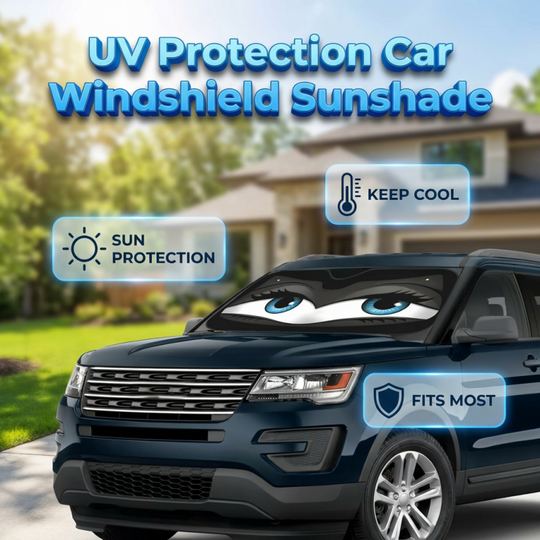 ⏳LIMITED OFFER 40%OFF🌞Fun Eye Car Sunshade 👀☀️ – UV Block, Aluminium Film, Foldable, 130×70cm