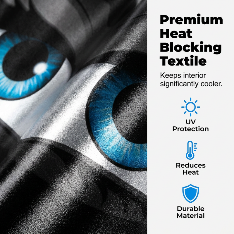 ⏳LIMITED OFFER 40%OFF🌞Fun Eye Car Sunshade 👀☀️ – UV Block, Aluminium Film, Foldable, 130×70cm