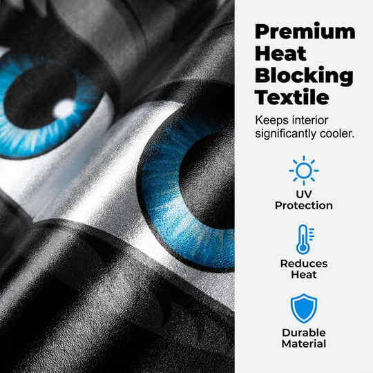 ⏳LIMITED OFFER 40%OFF🌞Fun Eye Car Sunshade 👀☀️ – UV Block, Aluminium Film, Foldable, 130×70cm