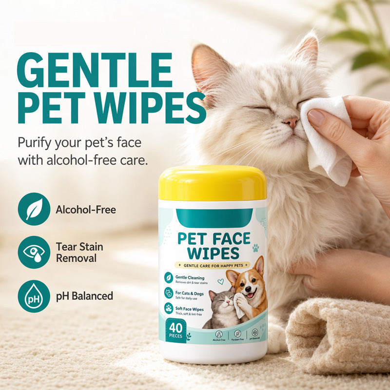 🏠 LIMITED-TIME 40% OFF! ✨ Gentle Pet Tear Stain Remover Wipes