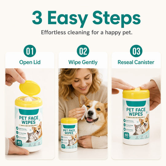 🏠 LIMITED-TIME 40% OFF! ✨ Gentle Pet Tear Stain Remover Wipes