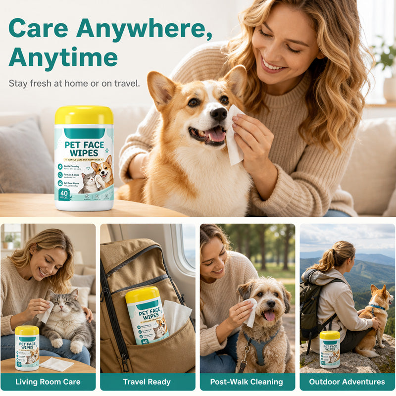 🏠 LIMITED-TIME 40% OFF! ✨ Gentle Pet Tear Stain Remover Wipes