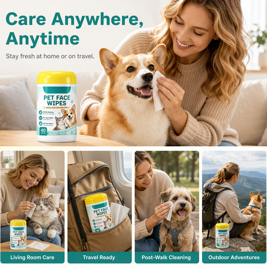 🏠 LIMITED-TIME 40% OFF! ✨ Gentle Pet Tear Stain Remover Wipes