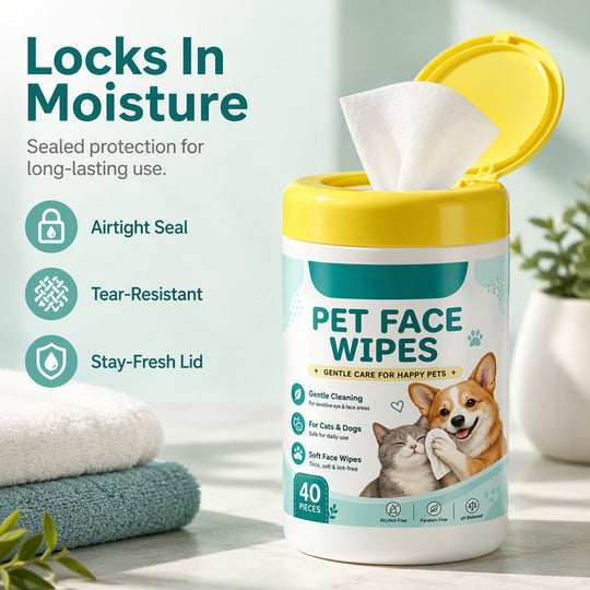 🏠 LIMITED-TIME 40% OFF! ✨ Gentle Pet Tear Stain Remover Wipes