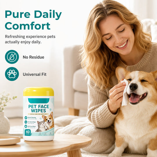🏠 LIMITED-TIME 40% OFF! ✨ Gentle Pet Tear Stain Remover Wipes