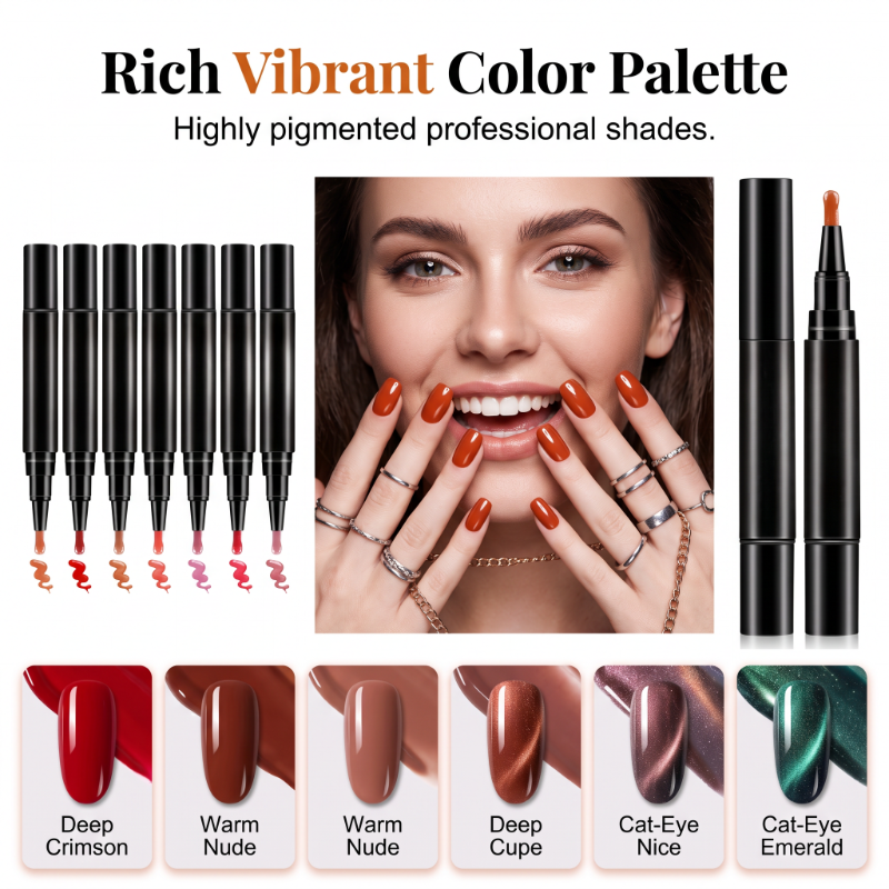 Solid &amp; Cat Eye One-Step Gel Nail Polish Pen