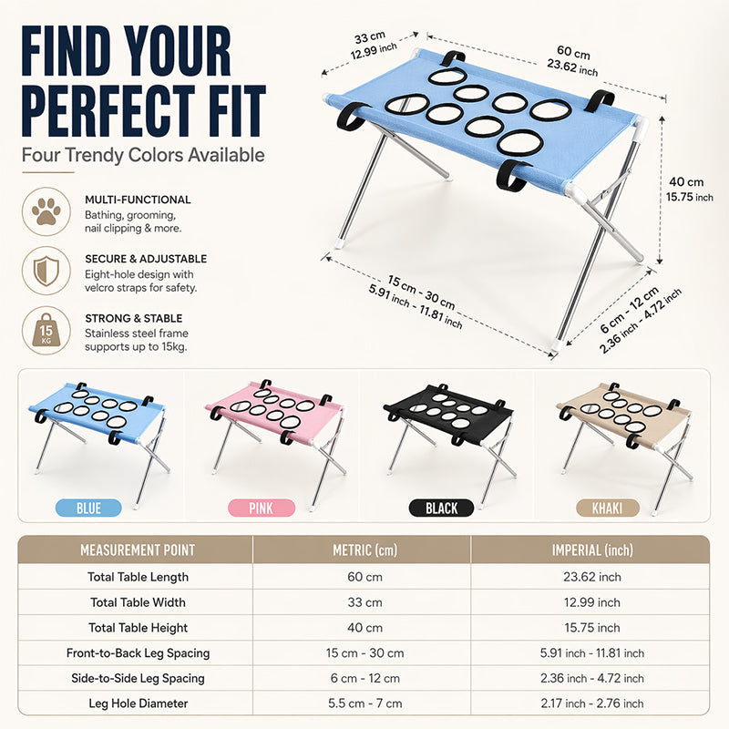 🐕🛏️ 2-in-1 Foldable Pet Grooming Bed! Grooming Table + Cosy Bed in One – Portable, Easy to Clean &amp; Perfect for Home &amp; Travel 🔥💪✨