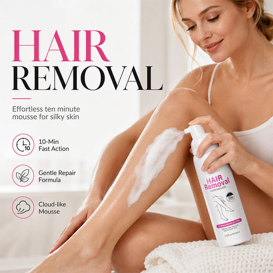 Gentle Hair Removal Mousse – Quick Results, Hydrating Formula, Fine Mousse Texture – Perfect for Body Care! 🛁