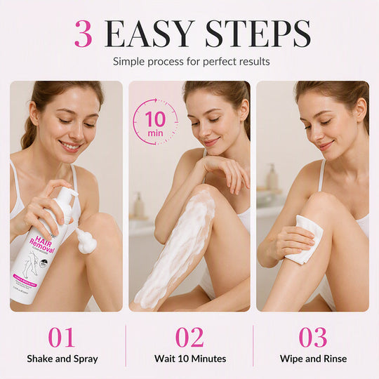 Gentle Hair Removal Mousse – Quick Results, Hydrating Formula, Fine Mousse Texture – Perfect for Body Care! 🛁
