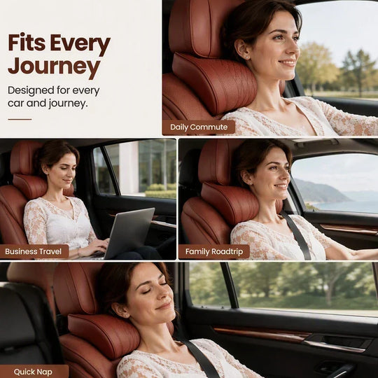 Ergonomic Headrest and Lumbar Support Set for Car Seats