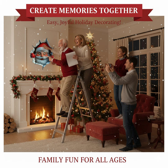 Early Christmas Sale – 50% OFF!! 🎁 "Santa’s Surprise" 3D Wall Decals